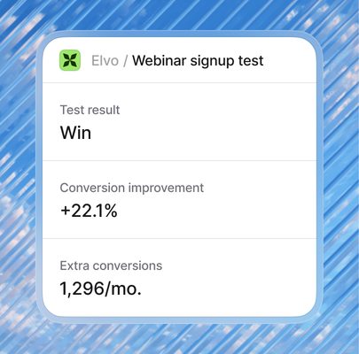 A finished test showing a win