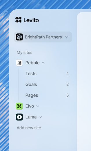 The Levito app running a live test